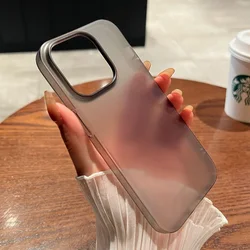 Ultra Thin Matte Translucent Phone Case - Hard Plastic Clear Silky Skin Cover - iPhone 13 (Black)