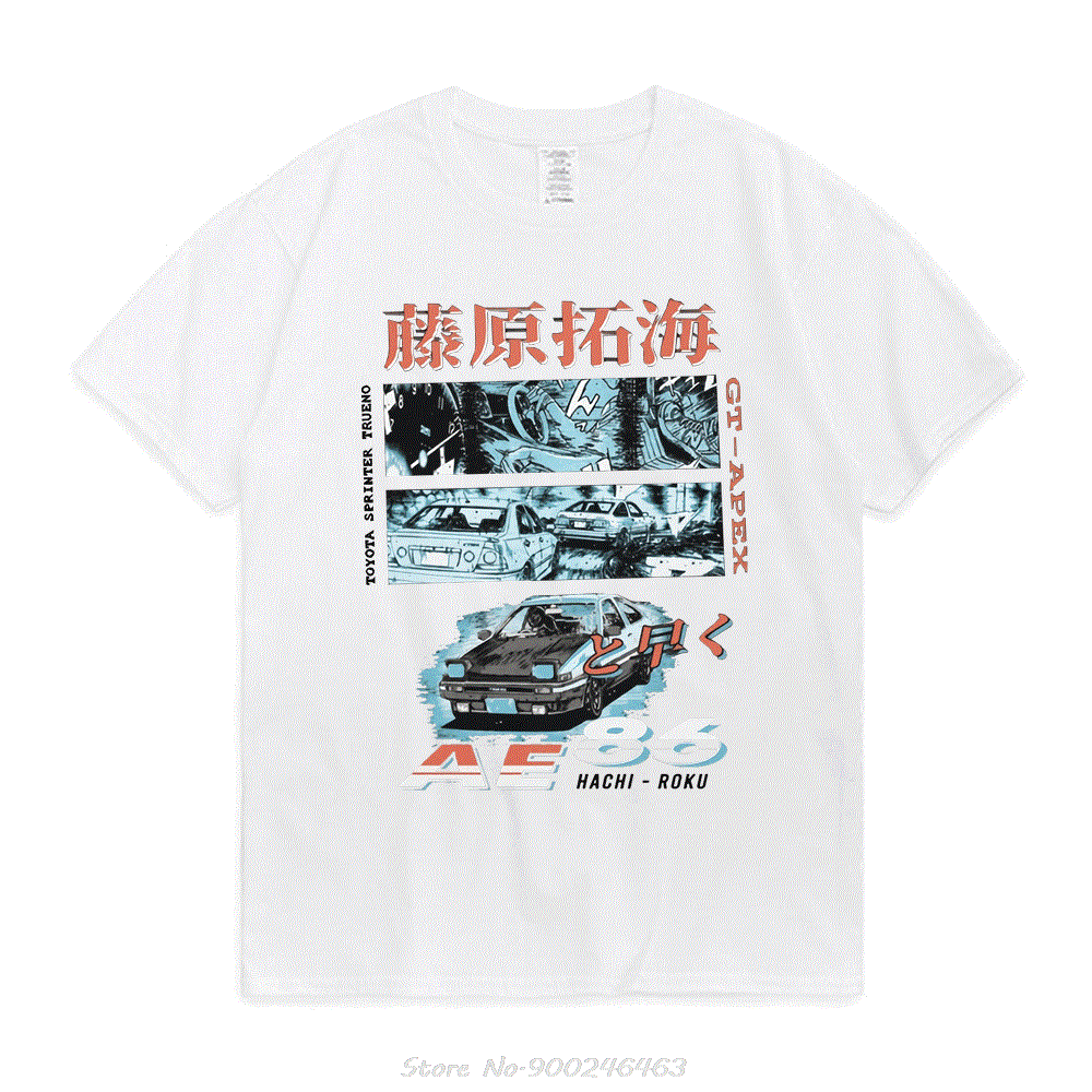 Initial D Manga Hachiroku Shift Drift Männer T Shirt Takumi Fujiwara Tofu Shop Lieferung AE86 männer Frauen T-shirt Anime tees – Detail 4
