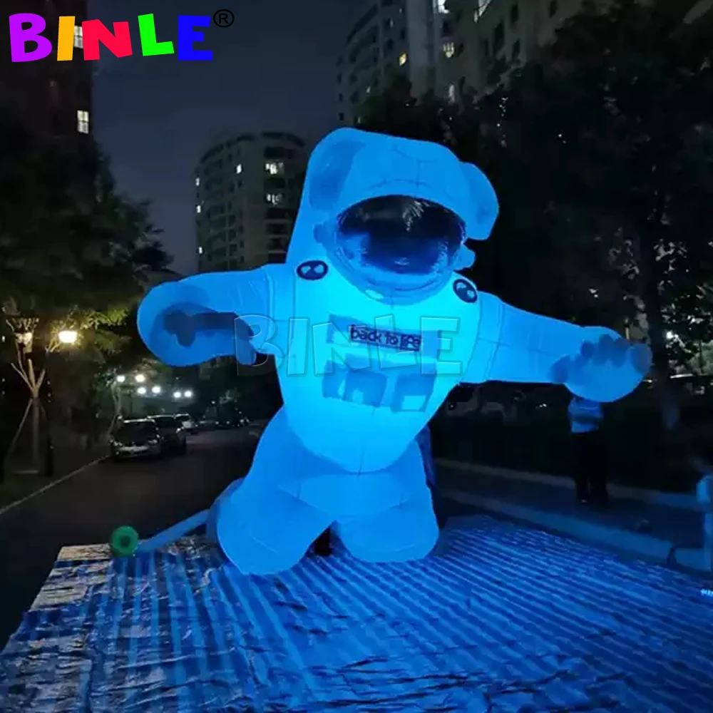 Advertising Giant Inflatable Alien Astronaut Spaceman Characters With LED Lights Flying Space Man For Party Decoration 2