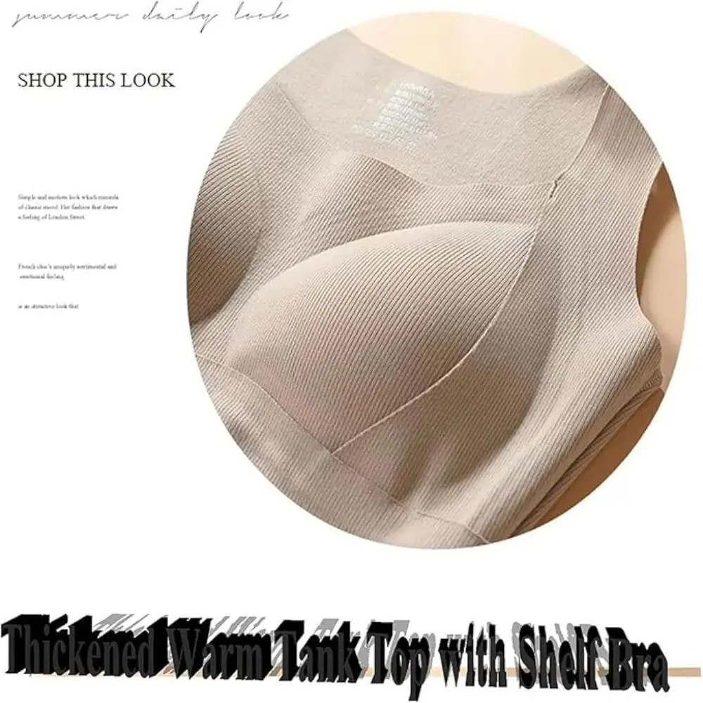 Polyester Sleeveless Seamless Warm Tank Top for Women