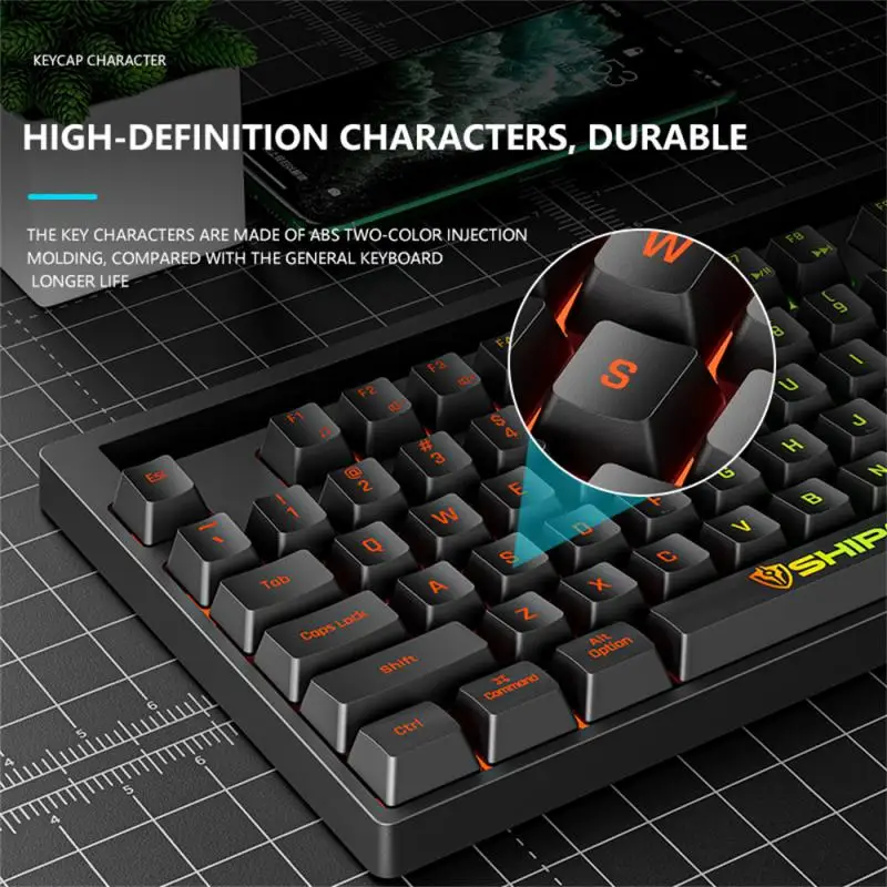 RGB 유선 미니 기계식 느낌 키보드, 87 키, 펑크 라운드 키, 방수 PC, 사무실 게이머용
