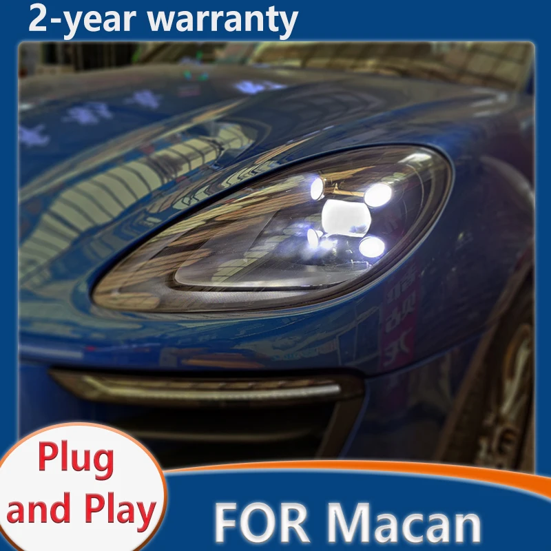 

Передсветильник фара для Porsche Macan 2014-2017 светодиодный ная фара DRL, сигнал поворота, фара дальнего света проектора, передсветильник фара s