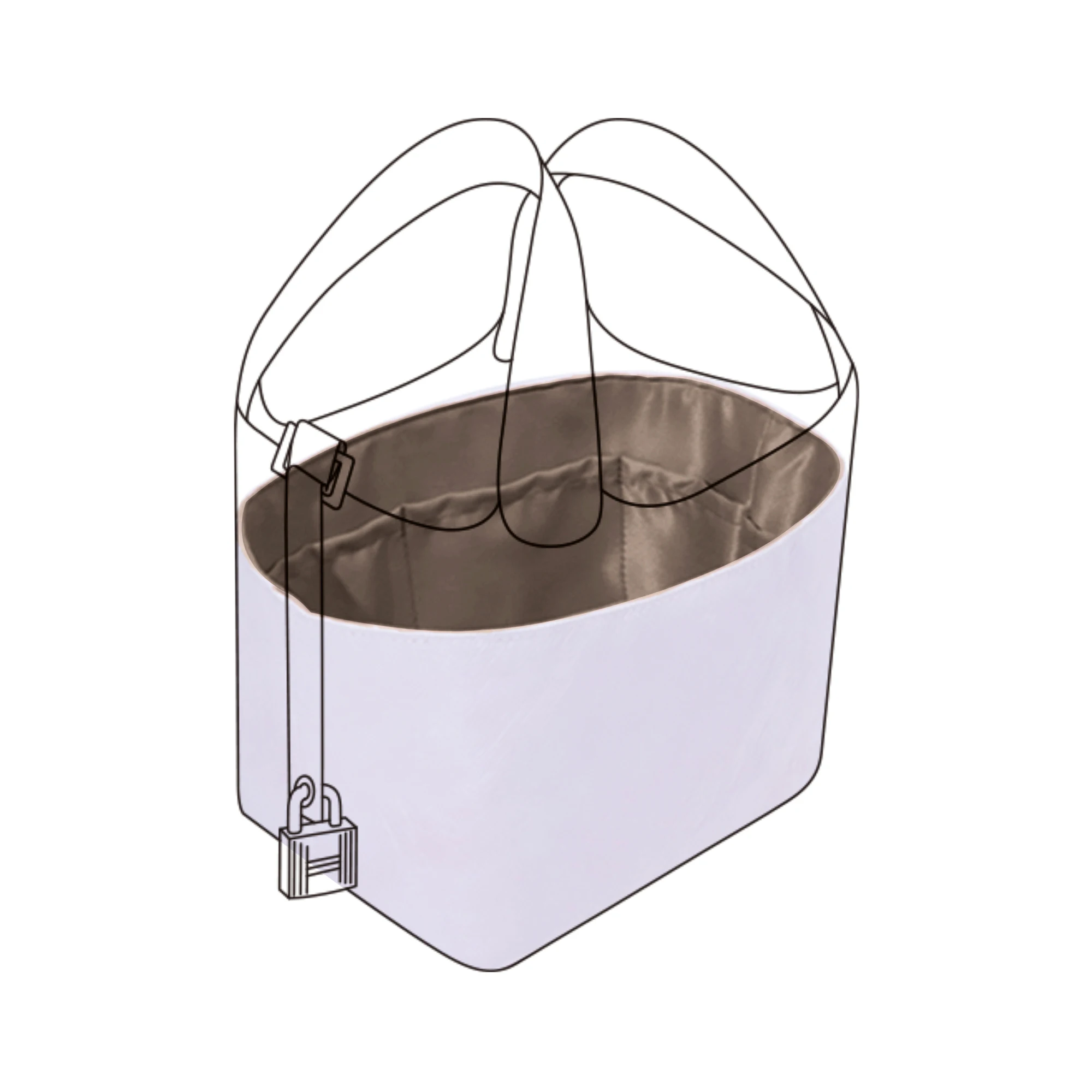 thumbnail image 1 of Organizador de bolsos liviano DGAZ para bolso Hermes Picotin, interior de bolso de seda y papel Dupont para bolsos de lujo, 1 of 5