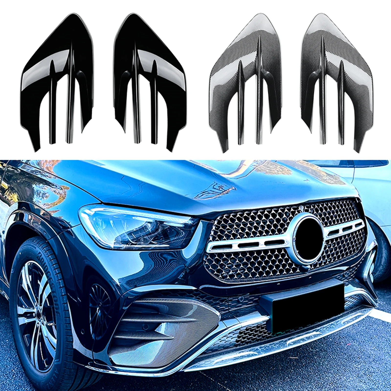 Parachoqu Delantero Para Coche Merced Benz CLA C117 X117, 4 Piezas, Alerón Lateral, Divisor