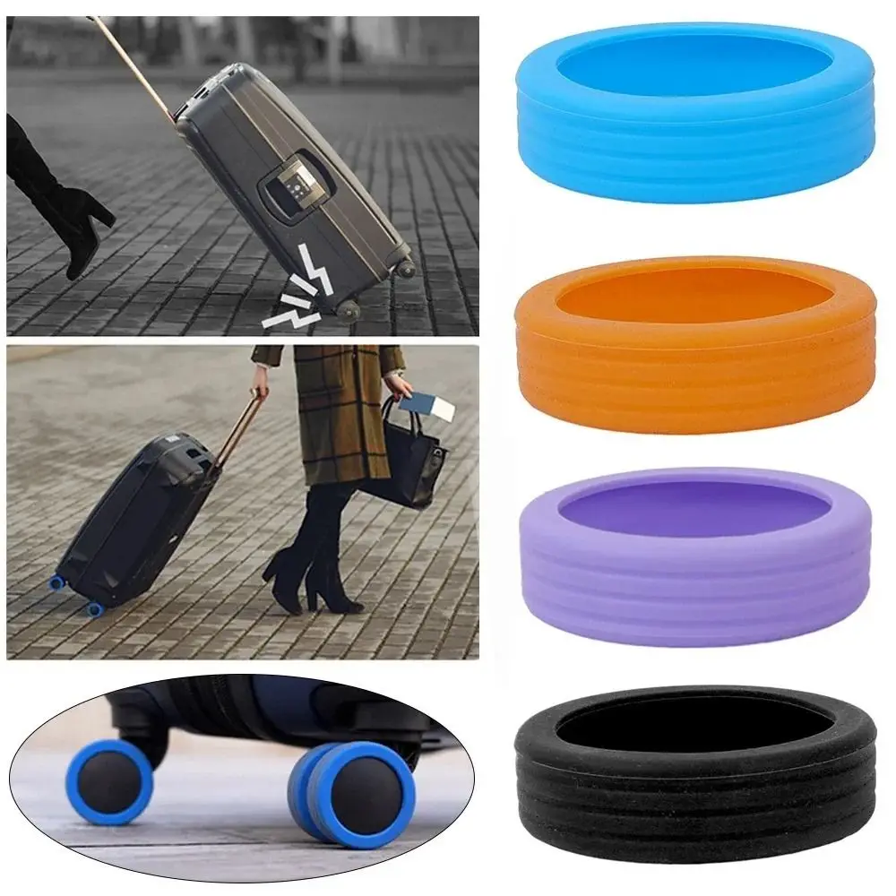 4/8PCS/Set Silicone Luggage Wheels Protector with Silent Sound Suitcase Parts Axles Suitcase Wheels Protection Cover