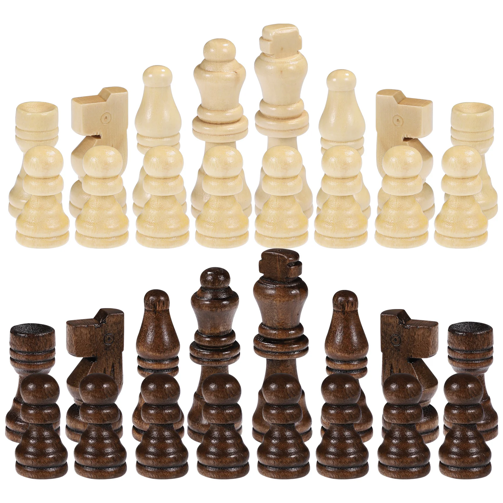

32pcs Wooden International Chess Pieces, Chess Pieces Entertainment Board Game Set, Portable Chess Board Game Accessories,