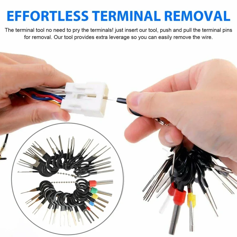 terminal removal kit terminal removal tool electrical connector pin removal kit 41PCS/38PCS Waterproof Bag Terminal Removal Kit Stylus Wiring Crimp Connector Pin Extractor Puller Terminal Repair Tools