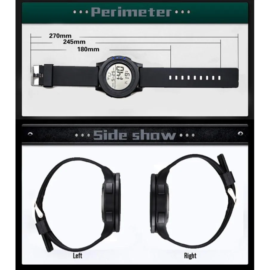 Men's Electronic Watch, Fashionable Large Dial Multi-functional Sports Electronic Watch