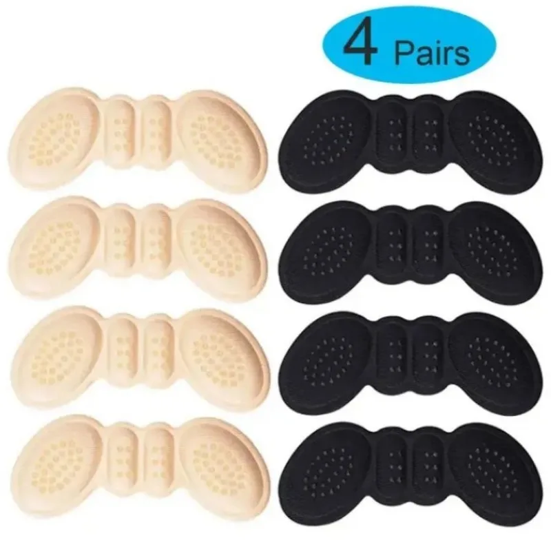 4Pairs Heel Insoles Patch Pain Relief Anti-wear Cushion Pads Feet Care Heel Protector Adhesive Back Sticker Shoes Insert Insole