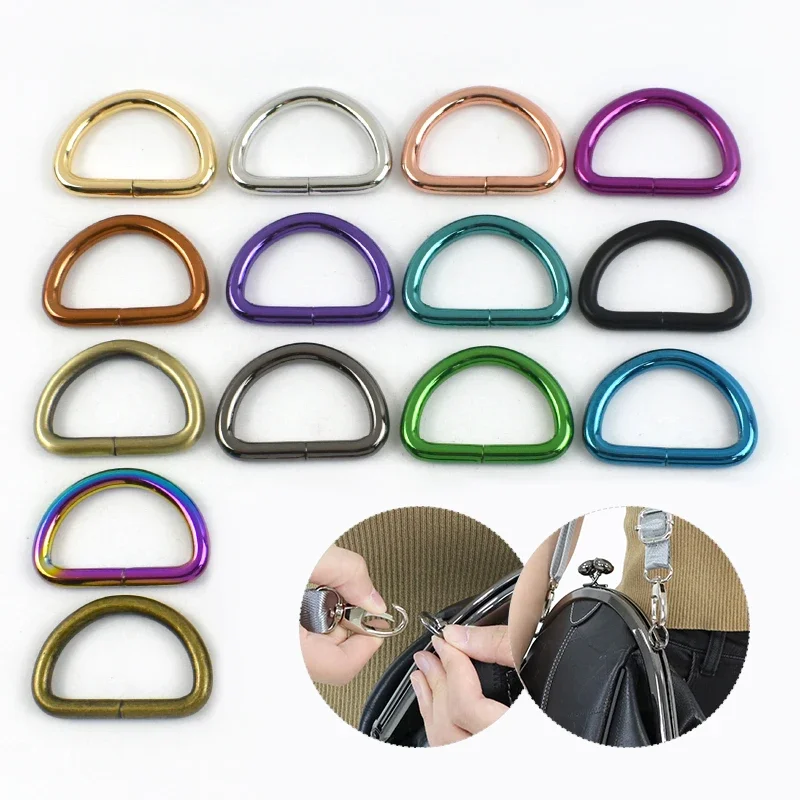D Ring Metal Buckles 5/10Pcs 20/25/32/38mm Bag Webbing Strap Clasp Dog Collar Leash Belt Loop Hook DIY Leather Accessories