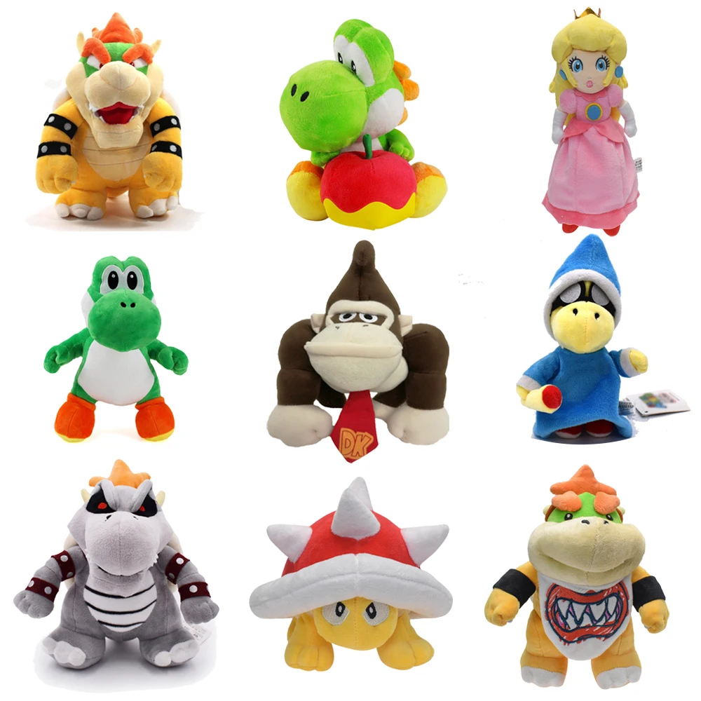 Super Mario Peluche Bowser Peach Princess Yoshi Mario Bros Donkey Kong Cartoon Soft Peluche Bambole Decorazione Regali