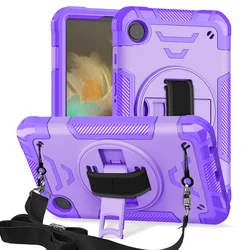 Heavy Duty Shockproof Tablet Case with Stand and Shoulder Strap for Tab A9(2023) (PURPLE)