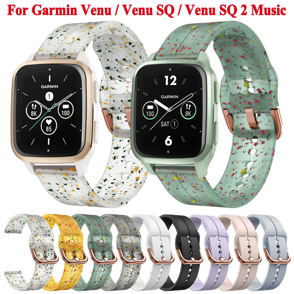 

Watchband 20mm For Garmin Venu / Venu Sq 2 Music Soft Silicone Strap Bracelet Wristband Replacement Watch Bands Accessories