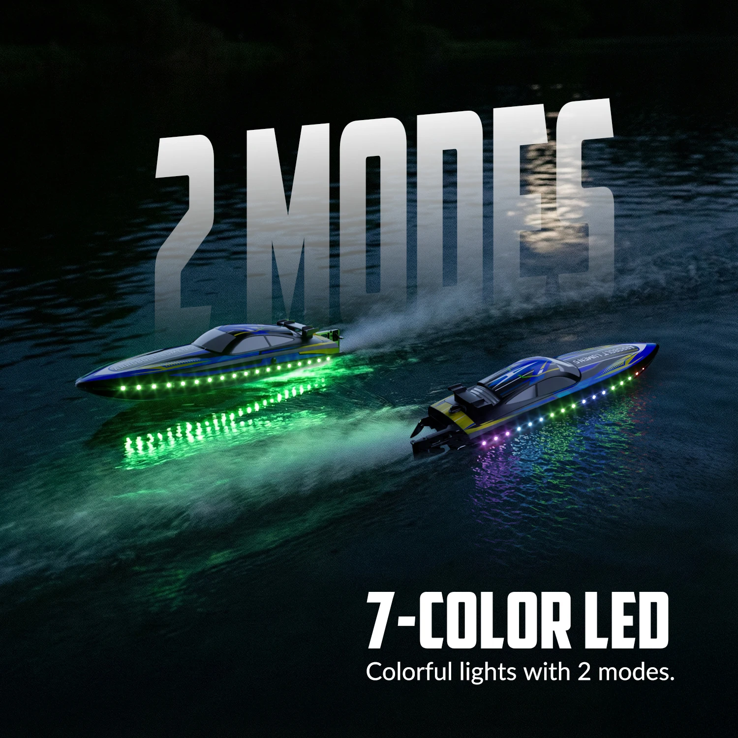 레이싱 보트 2.4Ghz 고속 무선 조종 RC 보트 LED 화면 탑재 180도 플립 전동 스피드보트