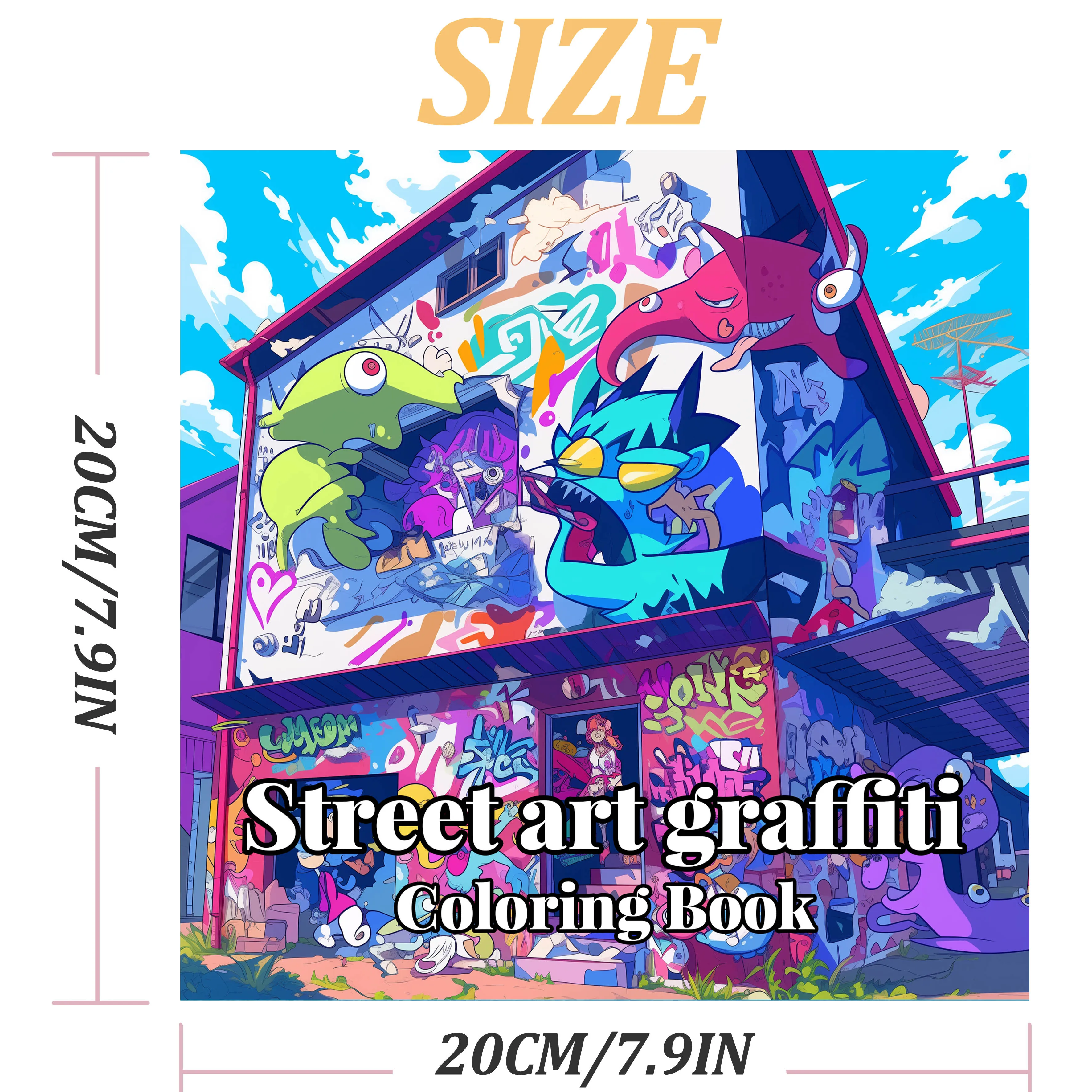 Street Art Graffiti Coloring Book for Adults – Creative Expression for Stress Relief and Relaxation