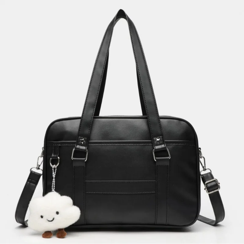 Cute Japanese Inspired JK Tote Bag Women Single Shoulder Crossbody Bag Stylish PU Handbag for School Work Travel