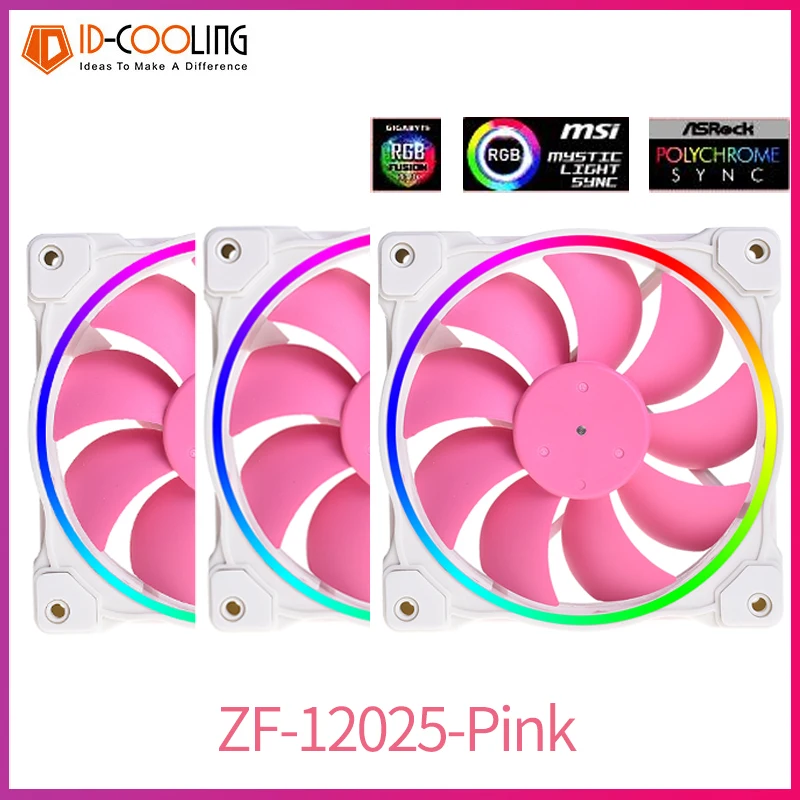 ID-COOLING ZF-12025-PINK Fans 120mm ARGB Temperature Control