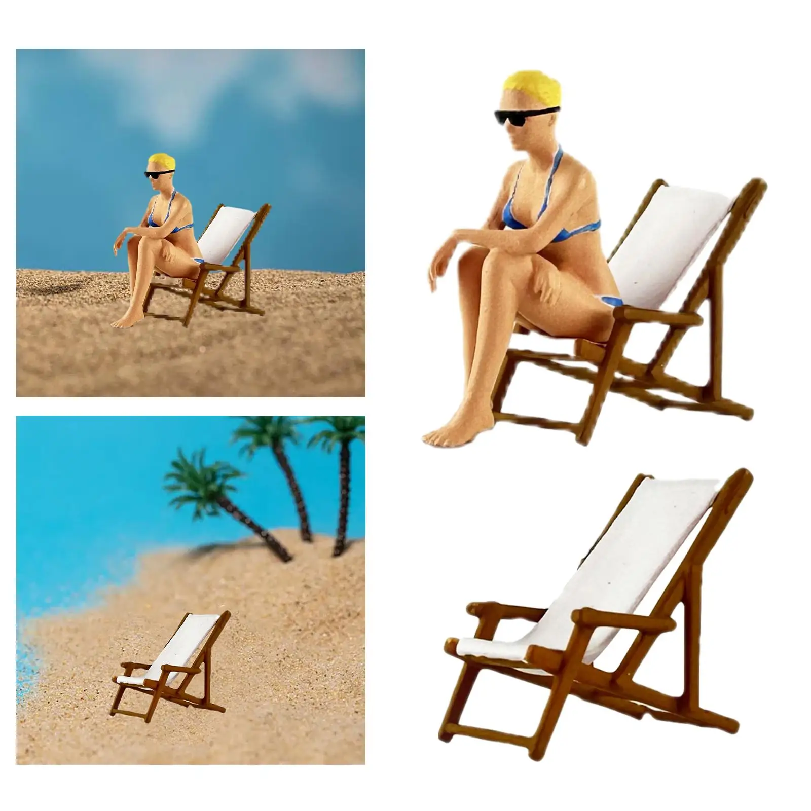 Diorama Figure Miniature Beach Surfing Layout for Architecture Model Dollhouse Accessories Model Trains Model Building Kits
