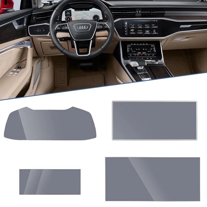 For Audi A6 C8 4K A7 4K8 2019~2021 Car Navigation Instrument AC Film GPS  Touch Full Screen Protector Tempered Glass Accessories