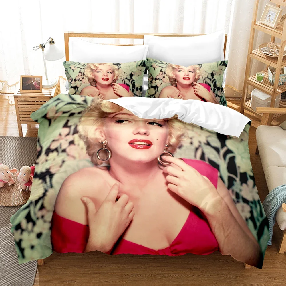 3D Printed Marilyn Monroe Bedding Set Duvet Cover Bedroom Comforter Cover Single Twin King ​Size Quilt Cover Home Textile 2/3PCS 2