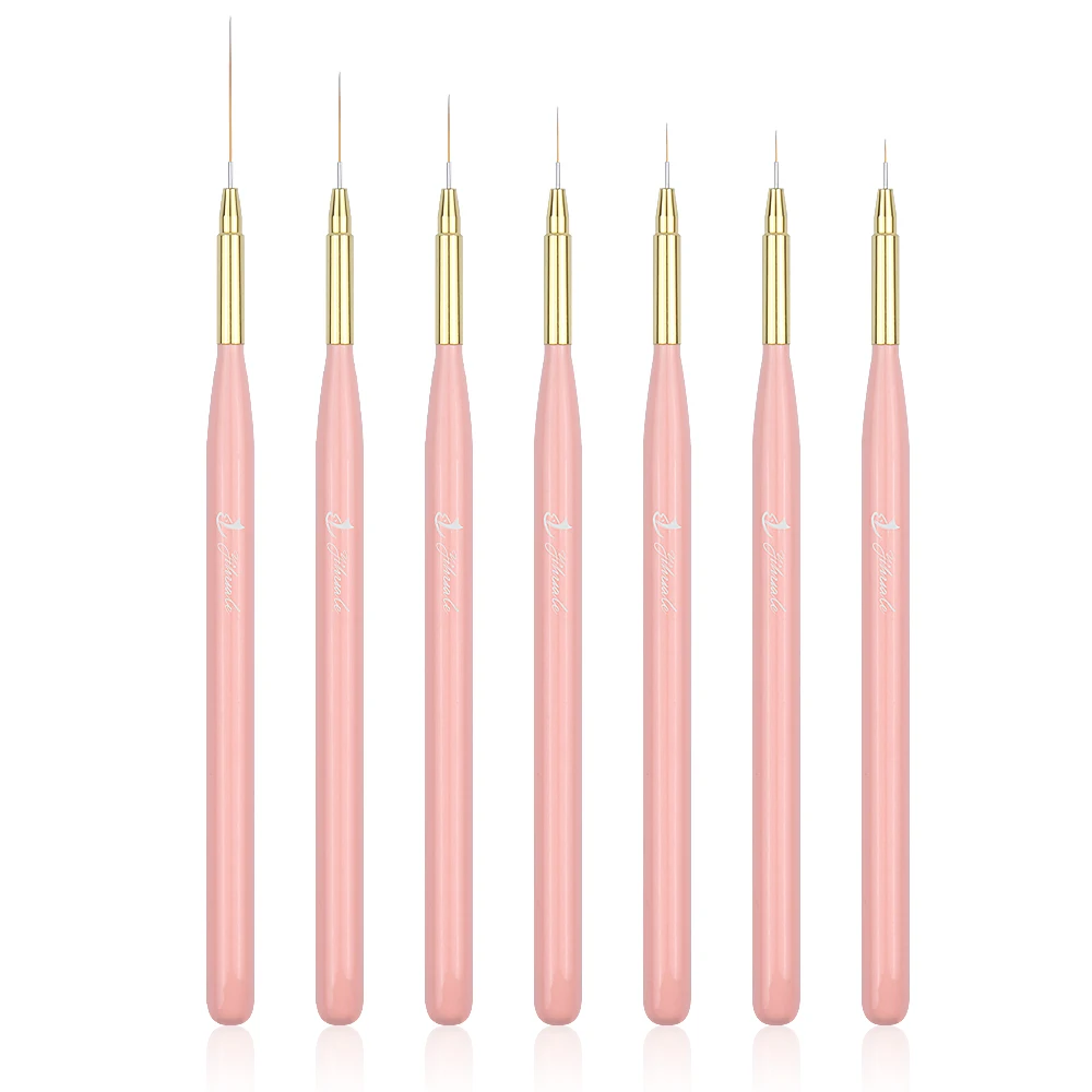 EVAL Nail Art Liner Brushes Set 7pcs Ultra-thin Nail Details Liner