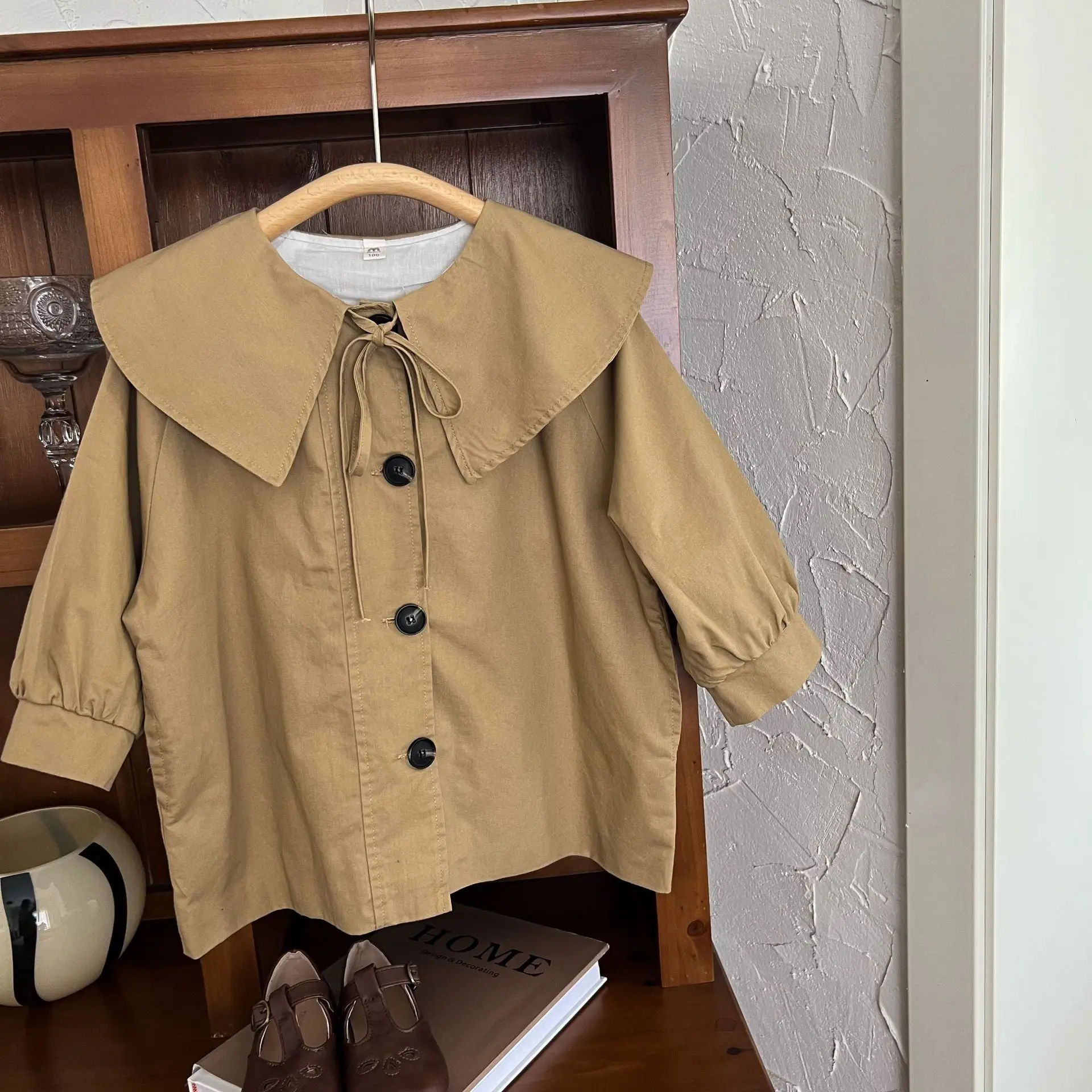 

2023 Autumn New Children Long Sleeve Jacket Baby Casual Coat Fashion Girls Large Lapel Windproof Jacket Kids Windbreaker Clothes