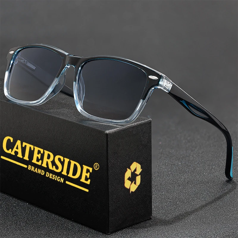 CATERSIDE Neue Polarisierte Sonnenbrille für Herren TR90 Quadratisch Ultraleicht Modische Sonnenbrille für Damen Marken-Fahrbrille Party-Brille Geschenkset