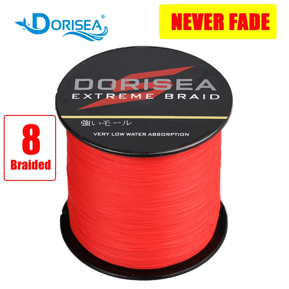 

DORISEA "NEVER FADE" Black Red 8 Strands 100M 300M 500M 1000M 2000M PE Multifilame Braided Fishing Line 6-300LB Fishing Wire