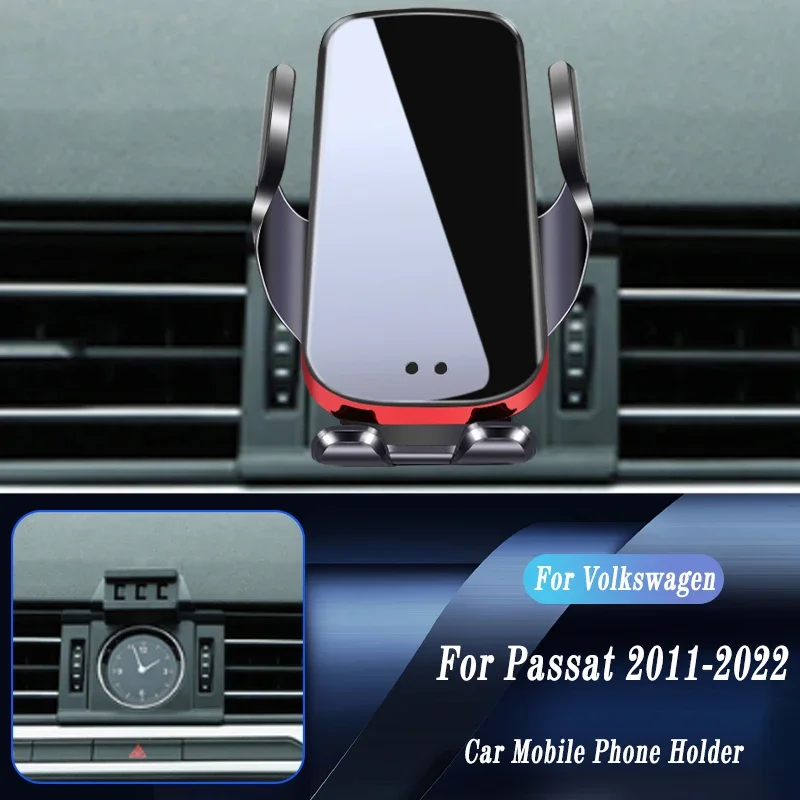 폭스 바겐 Passat B7 B8 B9 2011-2022 자동차 무선 충전기 자동 마운트 전화 홀더 조정 가능한 GPS 네비게이션 브래킷