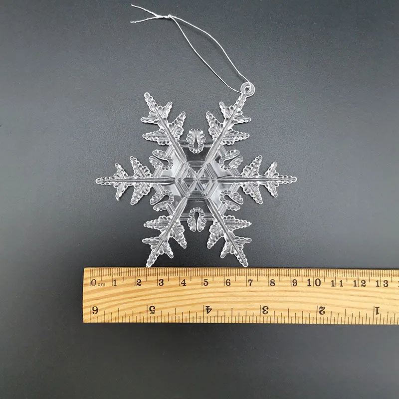 6Pcs/pack Christmas Tree Pendant Plastic Snowflake Decor Christmas Decorations for Handmade DIY Home Decoration