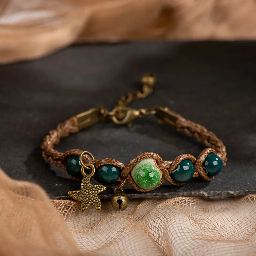 Ceramic Bracelet Handmade Beads Bracelet for Women,stone bead bracelet,ceramic bracelet,beaded bracelet