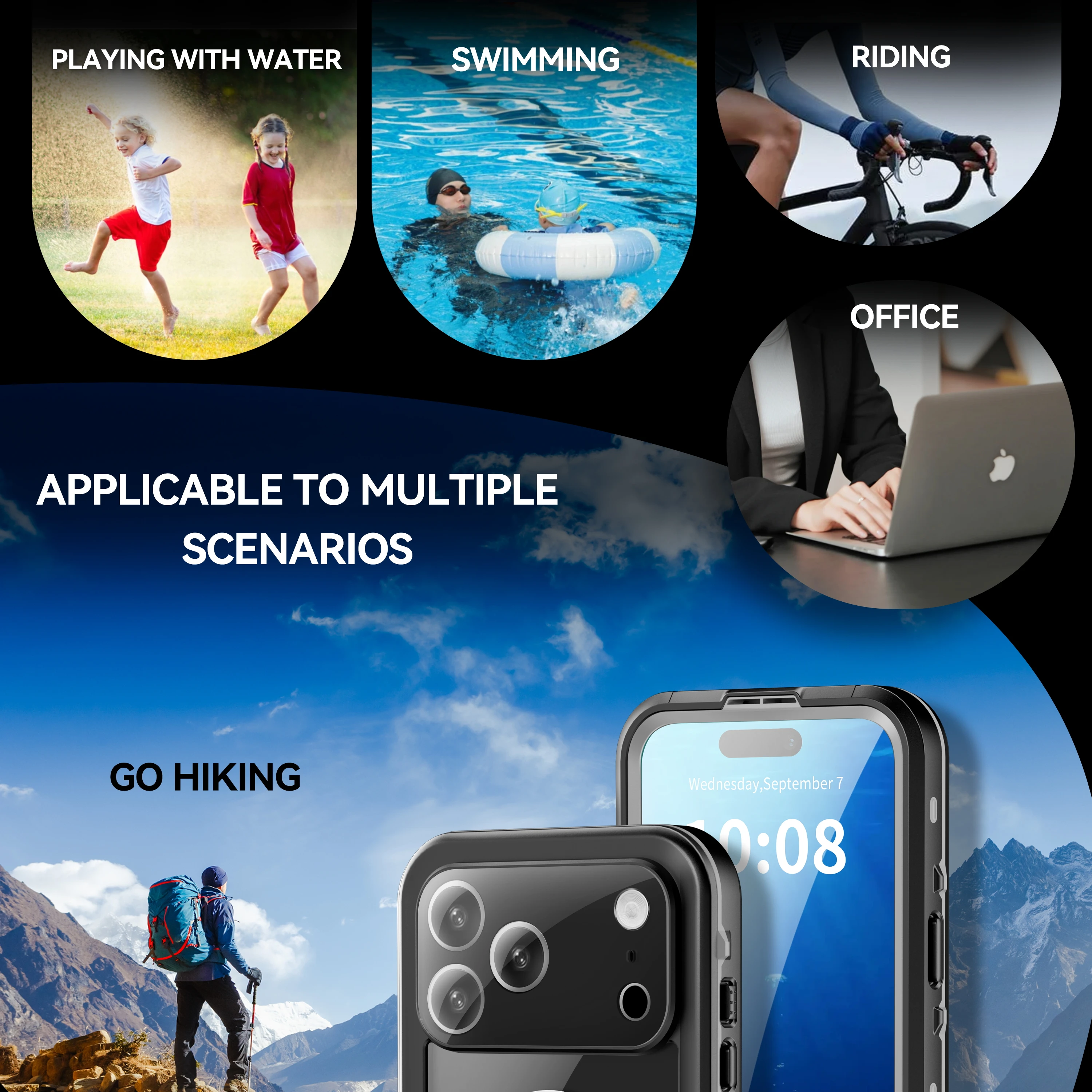 Waterproof IP68 Dustproof Full Body Magnetic Phone Case Cover