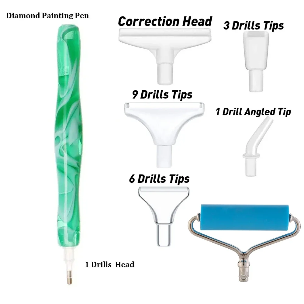 Premium Quality Diamond Art Painting Roller Pen with Multi-Placer Tips and Rubber Grip