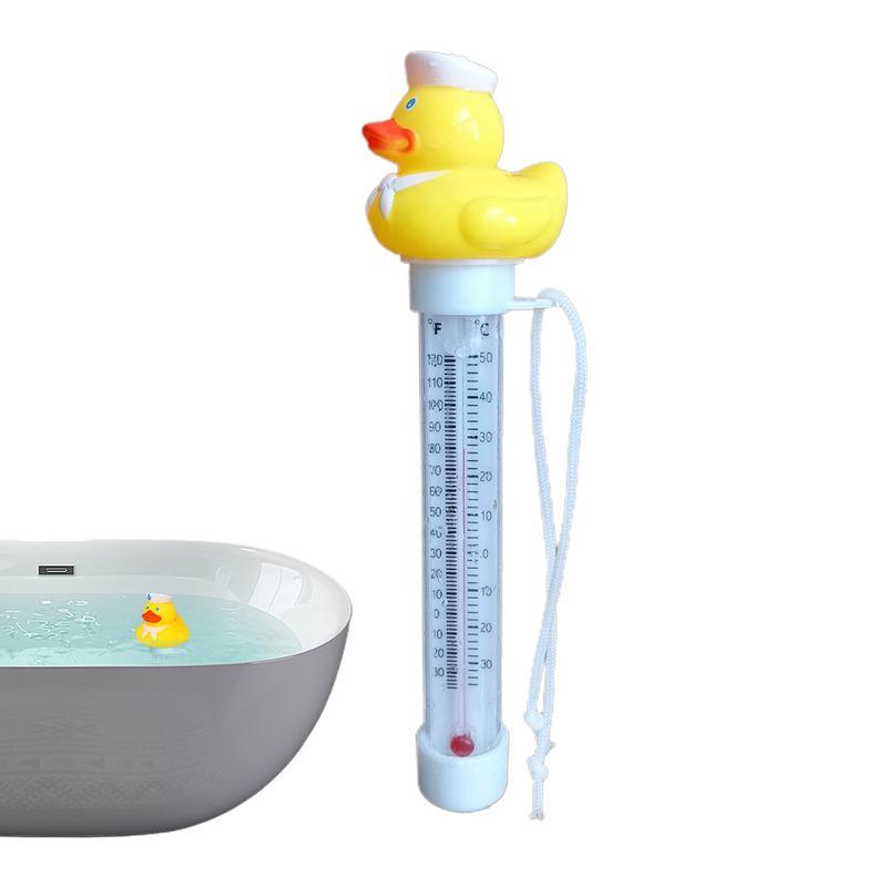 Floating Pool Temperature Gauge Duck Hot Tub Temperature Meter With String Temperature Gauge For Outdoor & Indoor Swimming Pools