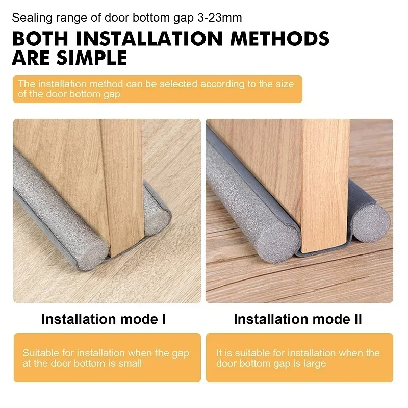 Door Bottoom Seal Strip Flexible Wind Reduction Stopper Under Door Sealing Blocker Door Weatherstrip Sound Proof Wall Panels
