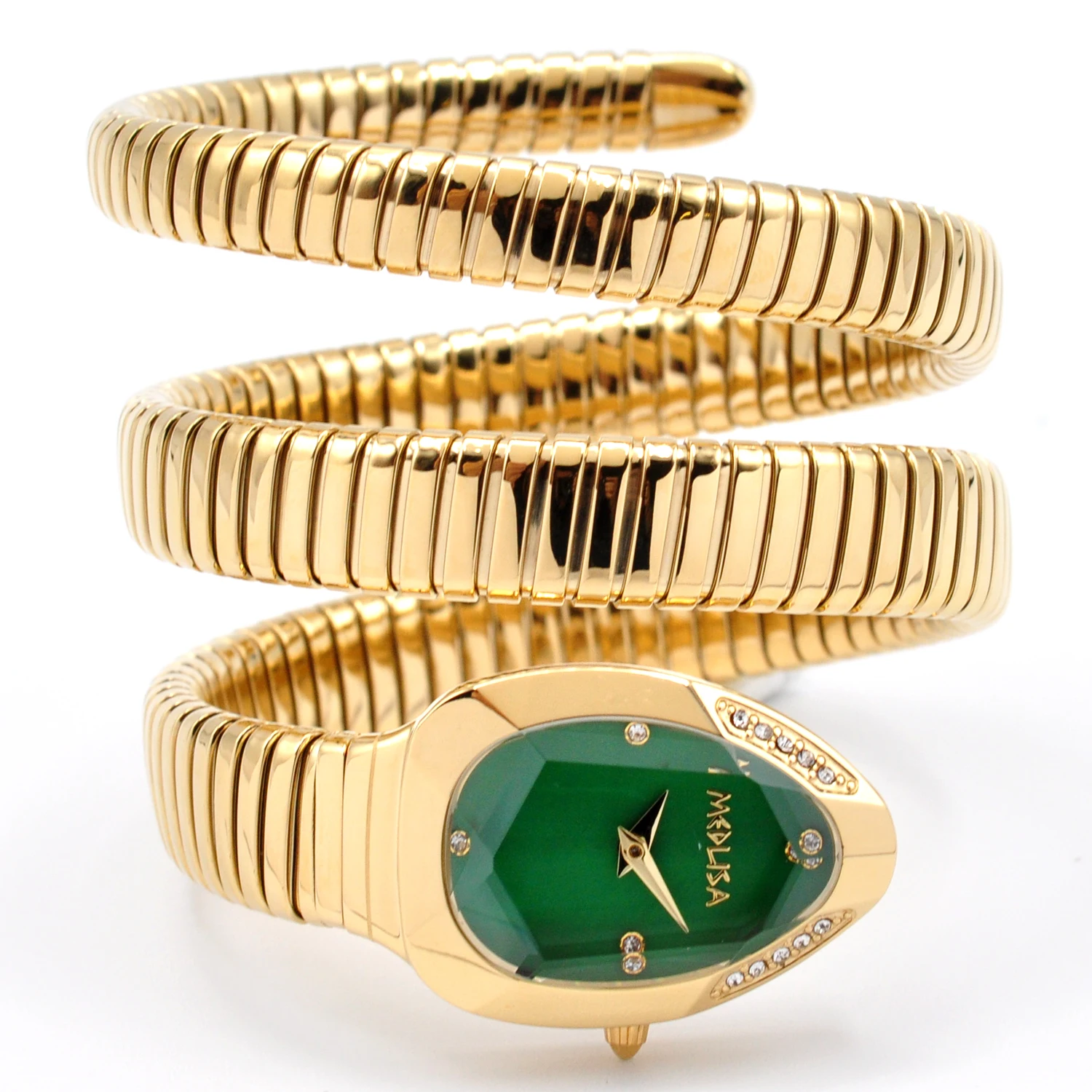 2026 high quality gold diamond set snake shaped dress watch bangle style fashionable unique brand same style women's wristwatch 2026 High Quality Gold Diamond Set Snake Shaped Dress Watch Bangle Style Fashionable Unique Brand Same Style Women's Wristwatch 5