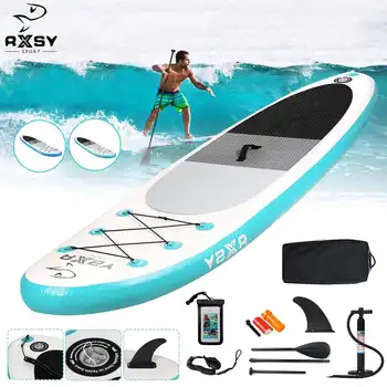 RXSY 2022 NEUE Aufblasbare Aufblasbare Surfbrett Aufstehen Bord Paddel Wasser Sport Bord Boot + Hochdruck Pumpe 320x76x15cm 1