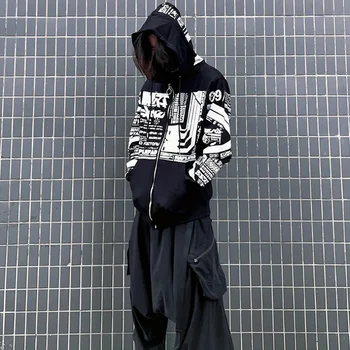 Punk Style Hooded Long Sleeve Top 2