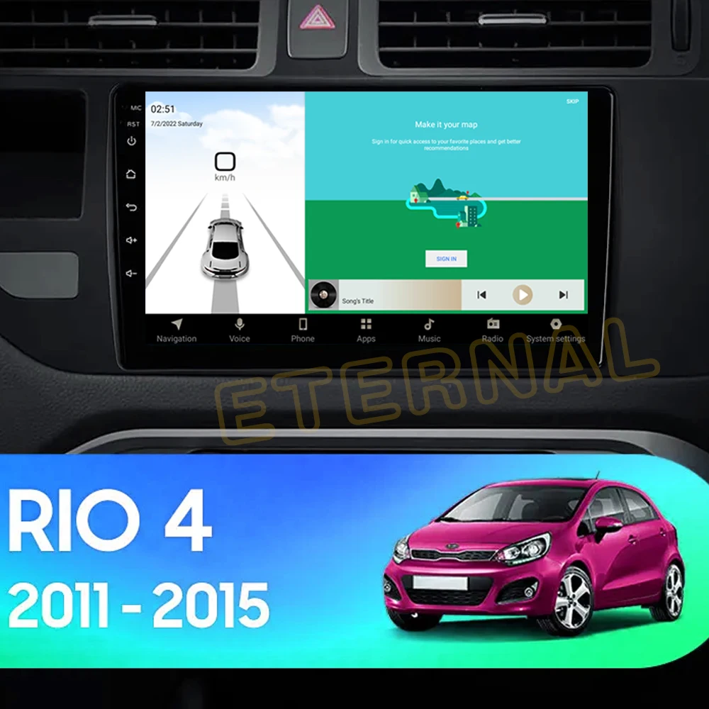 기아 리오 4 K3 2011-2015용 안드로이드 15 카 라디오, 멀티미디어 NO 2Din 4G WIFI BT GPS 네비게이션 카플레이 헤드 유닛 RHD 스테레오 오토
