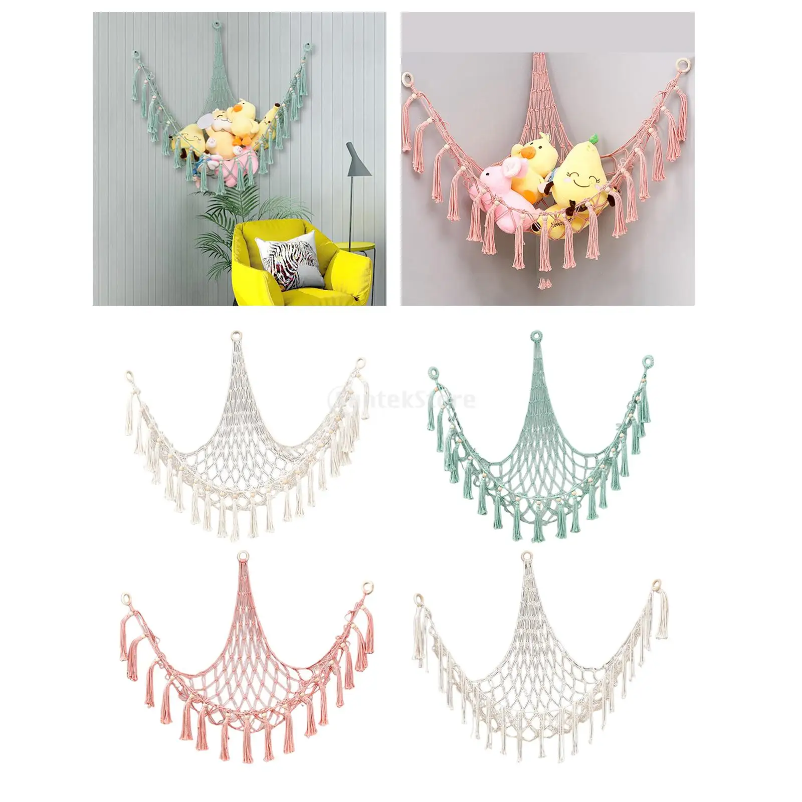 Grande Jouet Hamac Avec 3 Crochets Et 3 Ventouses Hamac Jouet De Rangement 140 * 100 * 100CM