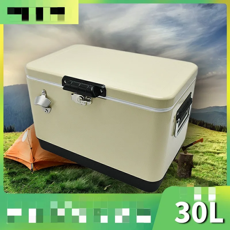 30L Retro Style Metal Bucket Incubator Portable Outdoor Camping Fishing Picnic Fresh Food Drink Insulated Cooler Ice Box 5