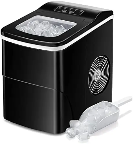 

Countertop Ice Maker Machine, Portable Ice Makers Countertop, Make 26 lbs ice in 24 hrs,Ice Cube Ready in 6-8 Mins with Ice Scoo