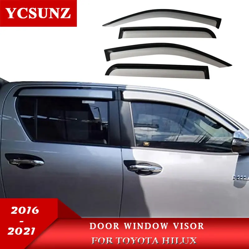 4x2 Window Rain Guard Car Wind Deflectors Accessories For Toyota Hilux Revo Rocco 4x4 Invicible