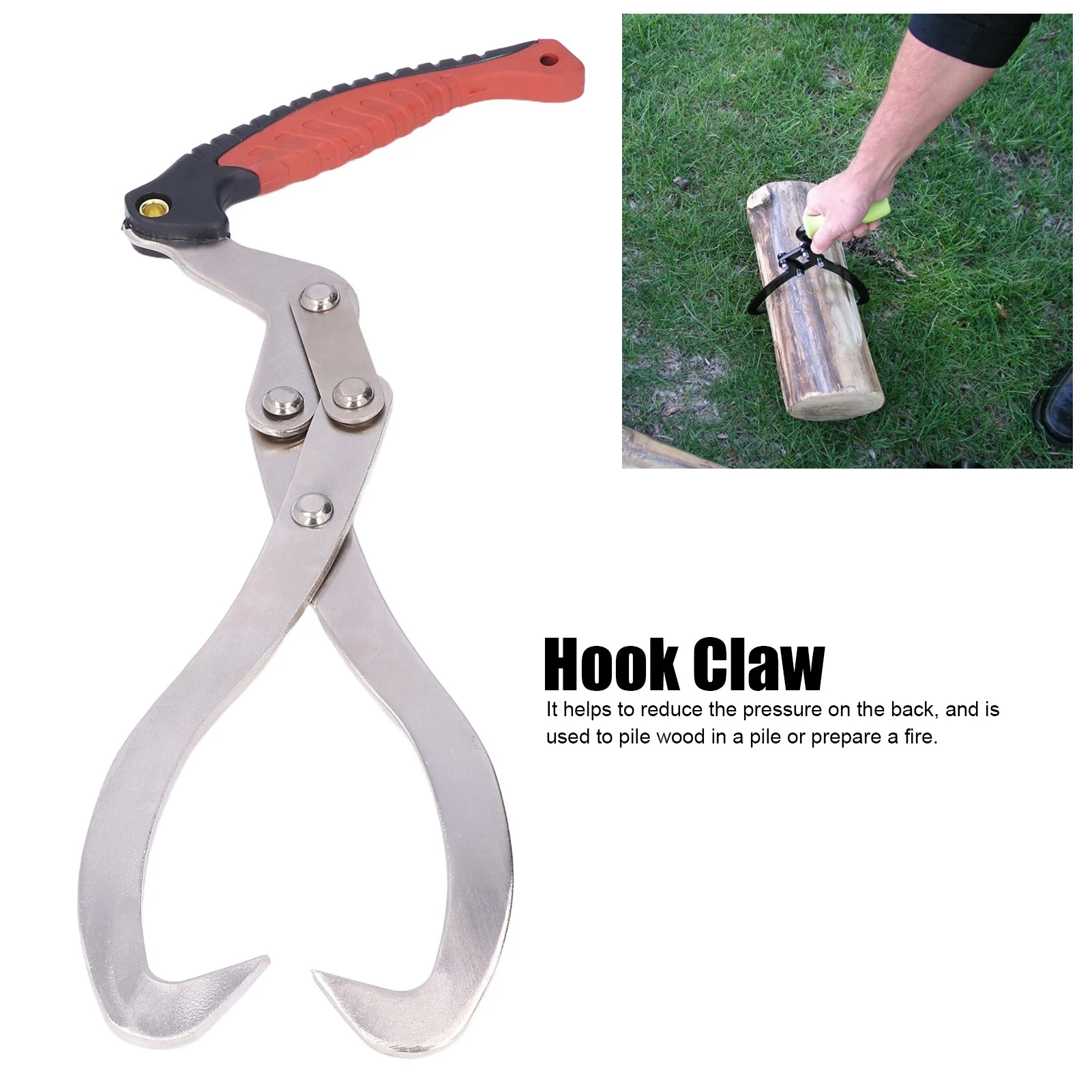Log Tongs Log Lifting Grapple Hook Wooden Claw Suitable for Garden Wood Handling 3