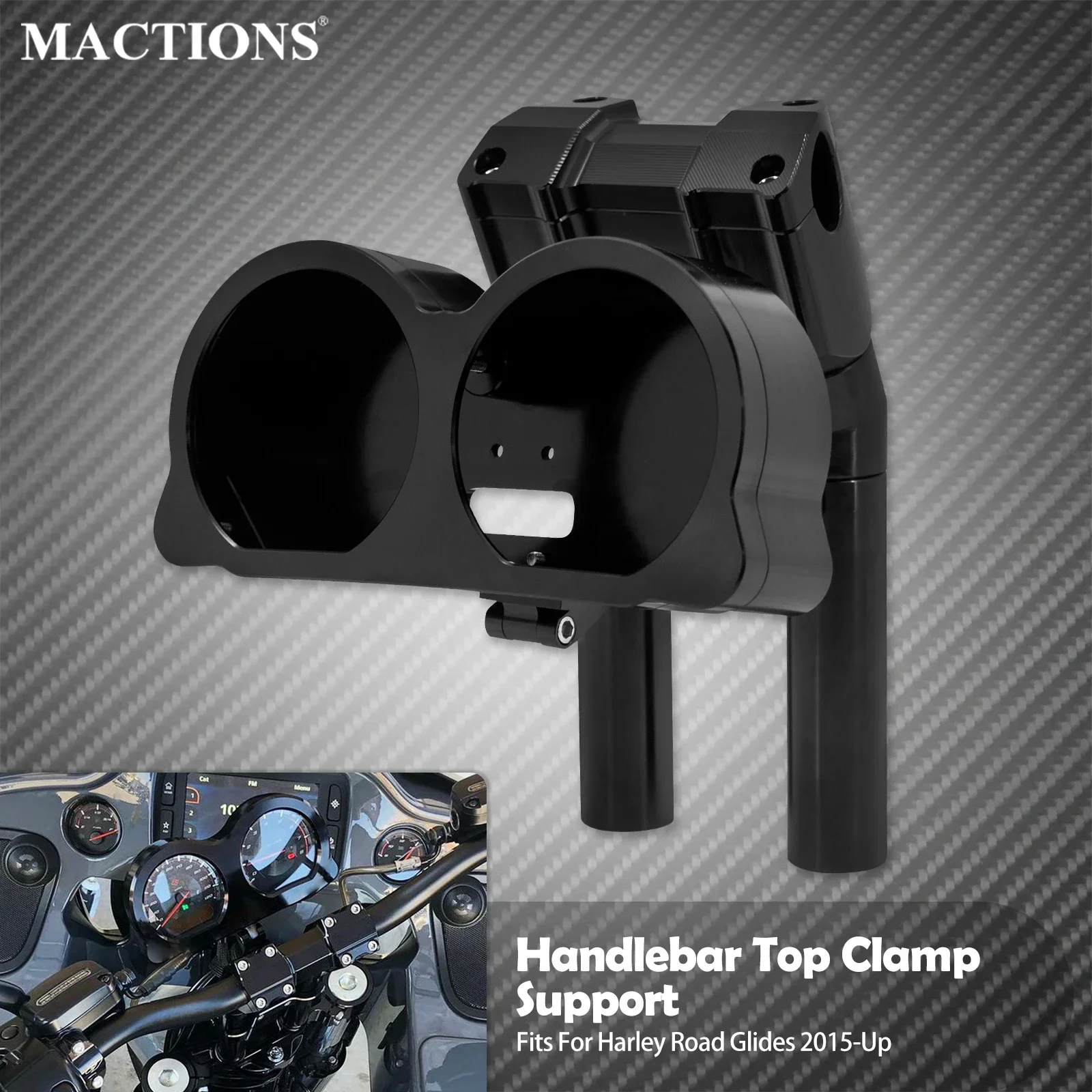 MotorcycleHandlebarTopClampSupportKitInstrumentHandlebarControlBracketForHarley