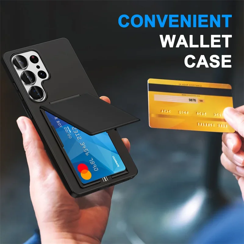 Luxury Fold Card Slot Phone Case with Shockproof Bracket Cover