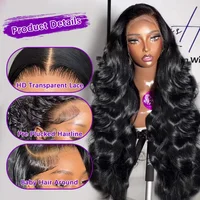 Perruque Lace Frontale Cheveux Humains Ondulés Sans Colle 30 40 Pouces 13x4 13x6 HD, Perruques Frontales en Dentelle Effet Fondant Pré-Pluckées, Perruque avec Closure 5x5 2