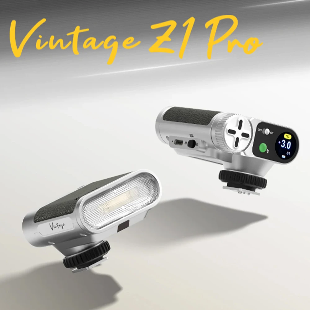 빌트록스 빈티지 Z1 프로 TTL 레트로 온카메라 플래시 미니 플래시 24Ws GN12 1/8000s HSS (/후지/캐논/니콘 카메라용)