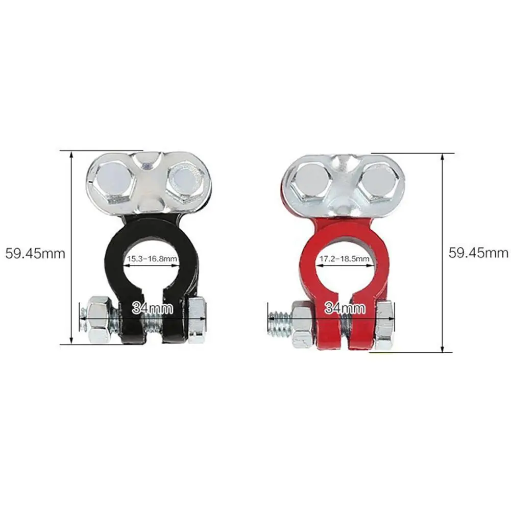 2PCS Automotive Car Boat Truck Battery Terminal Clamp Pile Alloy Head Connector Clip Aluminum-magnesium Terminal Battery