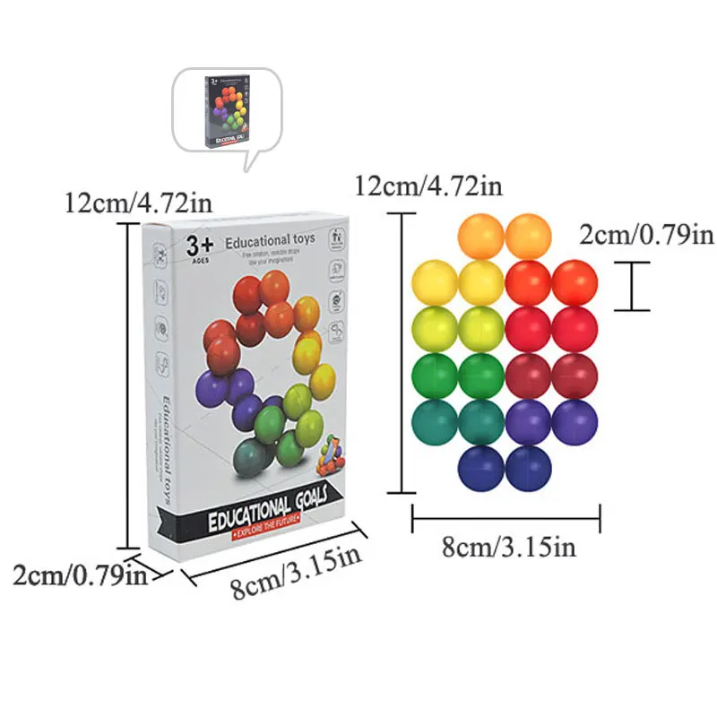 Fidget Toy Educational Color Ball 3D Puzzle Montessori Game Matching Shape Toy for Children Training Sensory Kids Adult Gift 2
